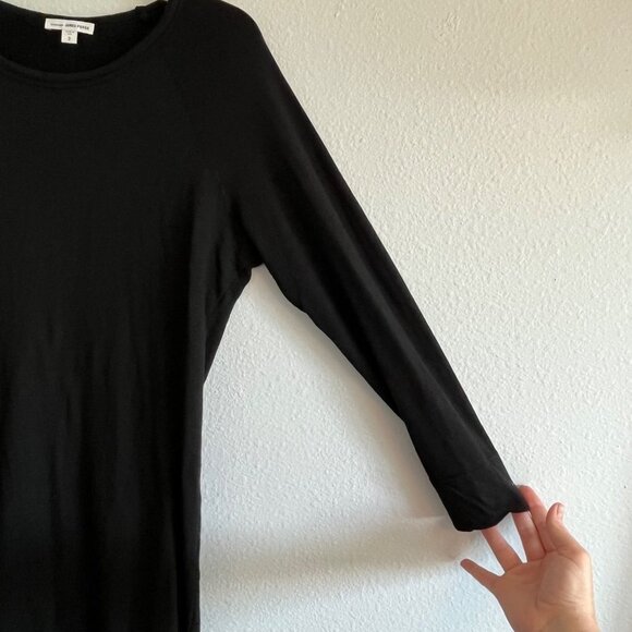 James Perse Raglan Sweatshirt Dress Long Sleeve Size 3 Large Black - Picture 5 of 11